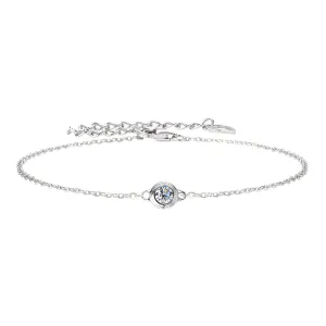 0.10 CT Classic One Round Cut Diamond Bracelet (Silver)