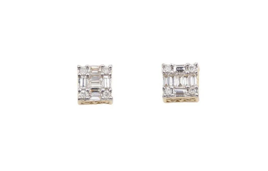 0.52  Diamond Square Earrings
