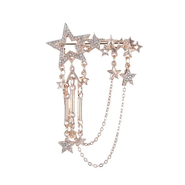 1 Pair Delicate Tree Leaf Brooches Pins For Women Men Vintage Elk Wings Palm Crystal Jean Shirts Suits Lapel Pin Retro Broche