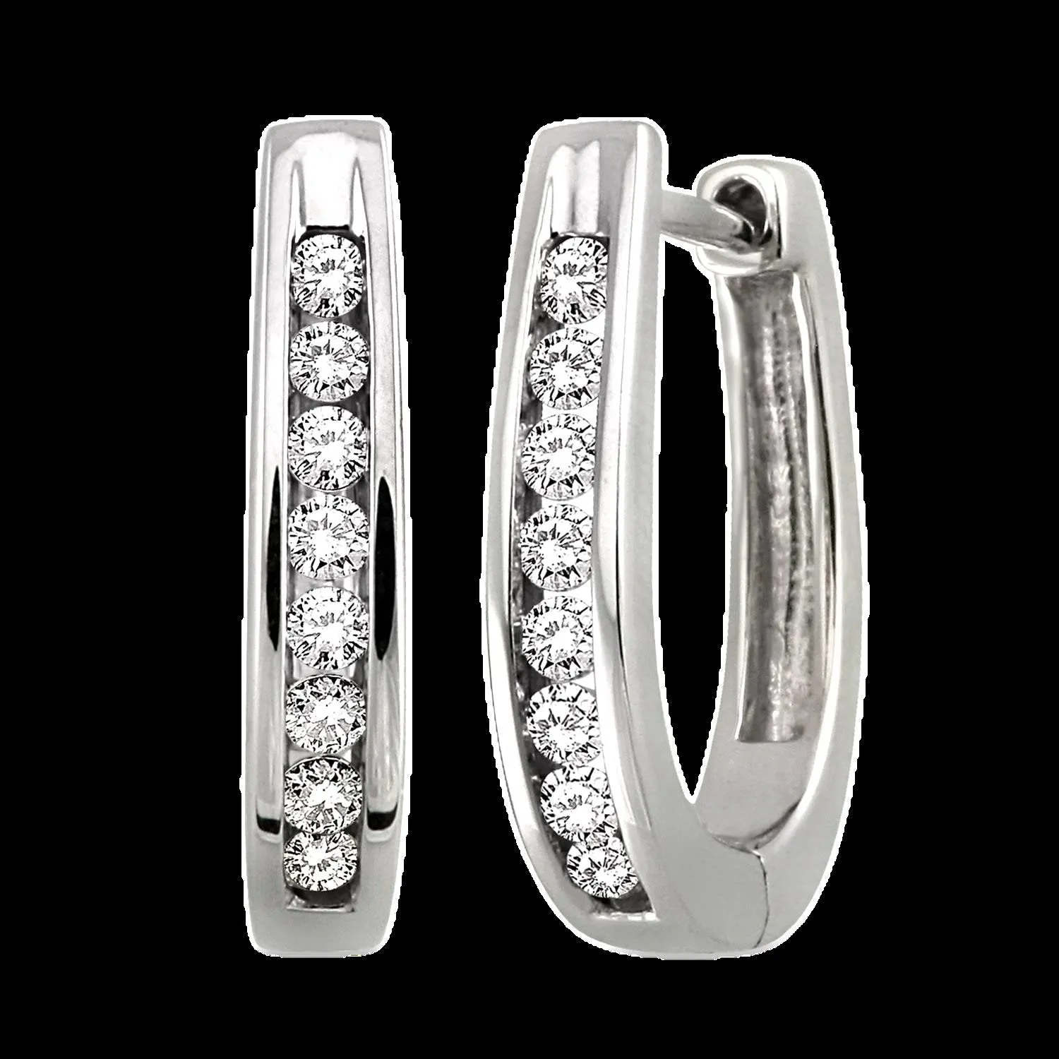 10K 0.25ct Diamond Hoop Earrings