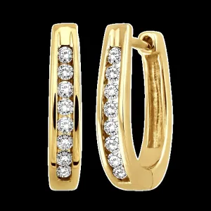 10K 0.25ct Diamond Hoop Earrings