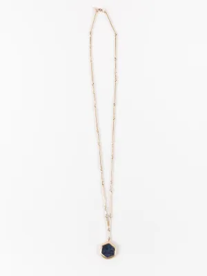 10k gold cast line sapphire pendant