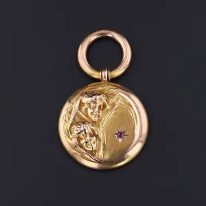 10k Gold Pendant | Antique Sisters Pendant