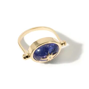10K Gold Spinning Tanzanite "Star" Ring with Diamond