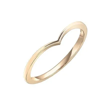 10K (Rose, White, Yellow) Gold Stackable Chevron Wedding Band