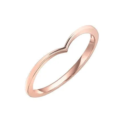 10K (Rose, White, Yellow) Gold Stackable Chevron Wedding Band
