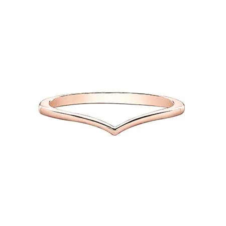 10K (Rose, White, Yellow) Gold Stackable Chevron Wedding Band