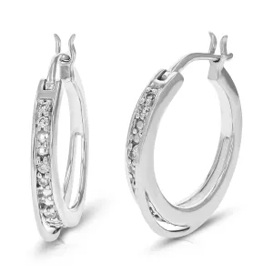 1/10 cttw Lab Grown Diamond Hoop Earrings in Sterling Silver