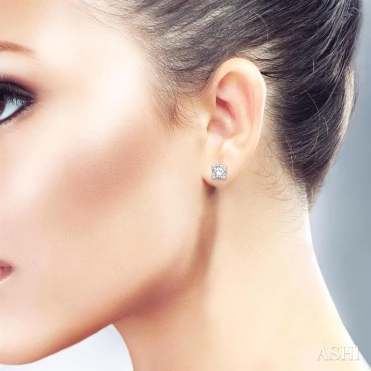 1/20 ctw Round Cut Diamond Stud Earring in 14K White Gold