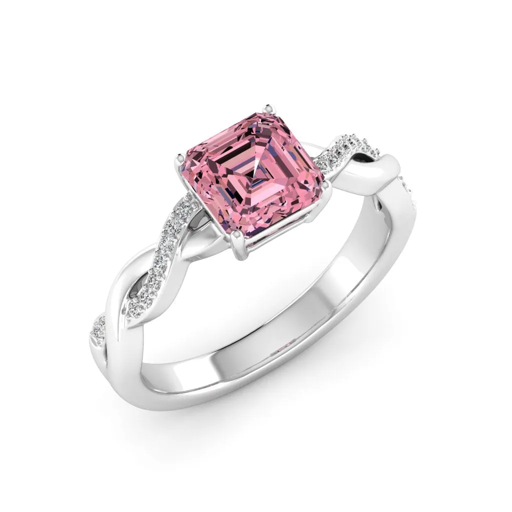 1.24 d.e.w cts Claudia Moissanite Ring