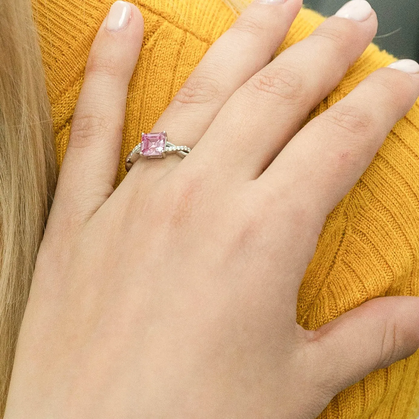 1.24 d.e.w cts Claudia Moissanite Ring