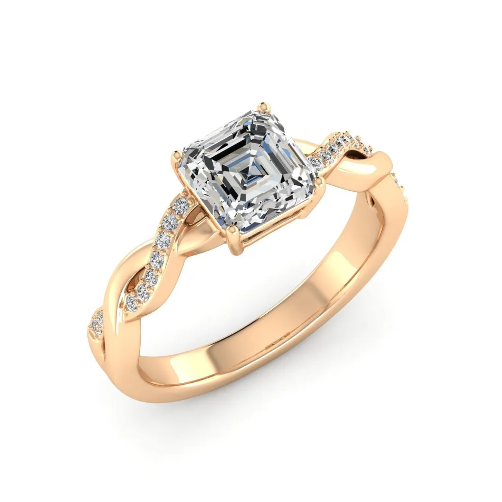 1.24 d.e.w cts Claudia Moissanite Ring