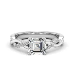 1.24 d.e.w cts Claudia Moissanite Ring
