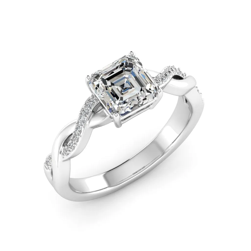 1.24 d.e.w cts Claudia Moissanite Ring