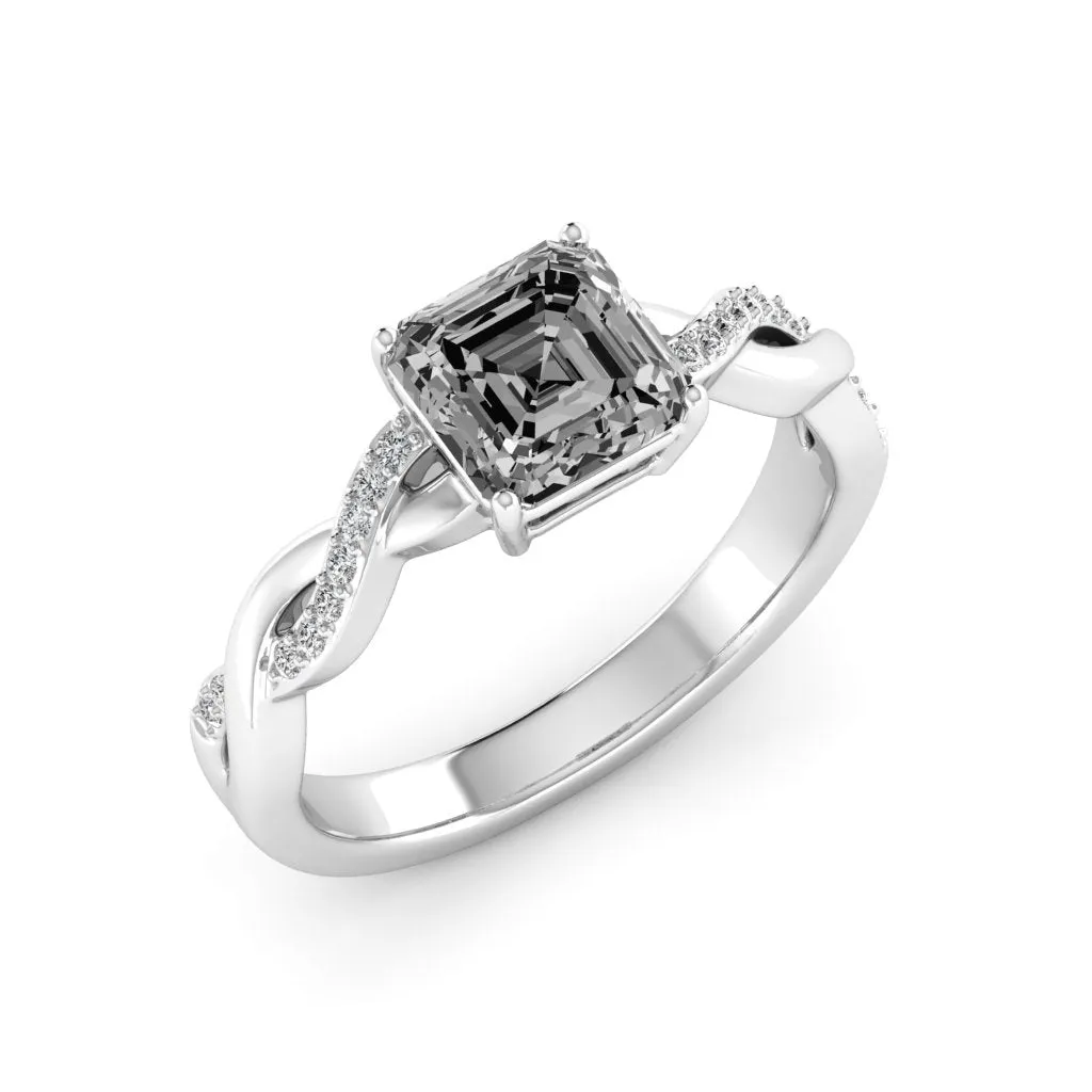 1.24 d.e.w cts Claudia Moissanite Ring