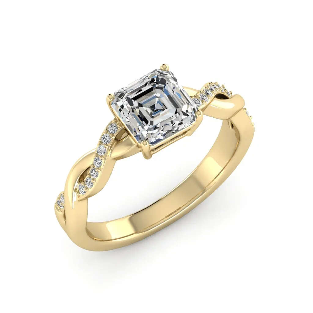 1.24 d.e.w cts Claudia Moissanite Ring