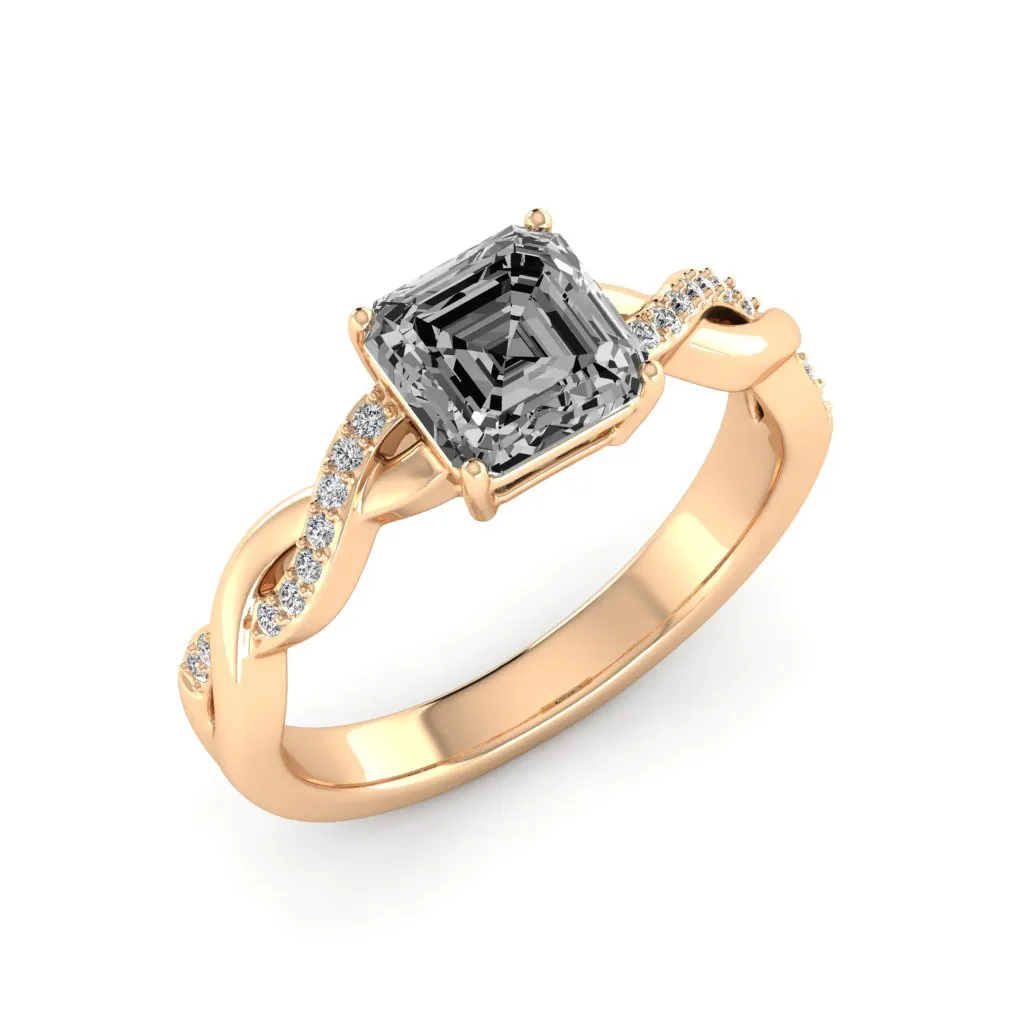 1.24 d.e.w cts Claudia Moissanite Ring