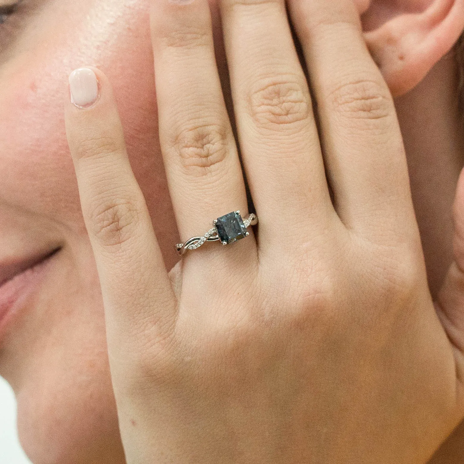 1.24 d.e.w cts Claudia Moissanite Ring