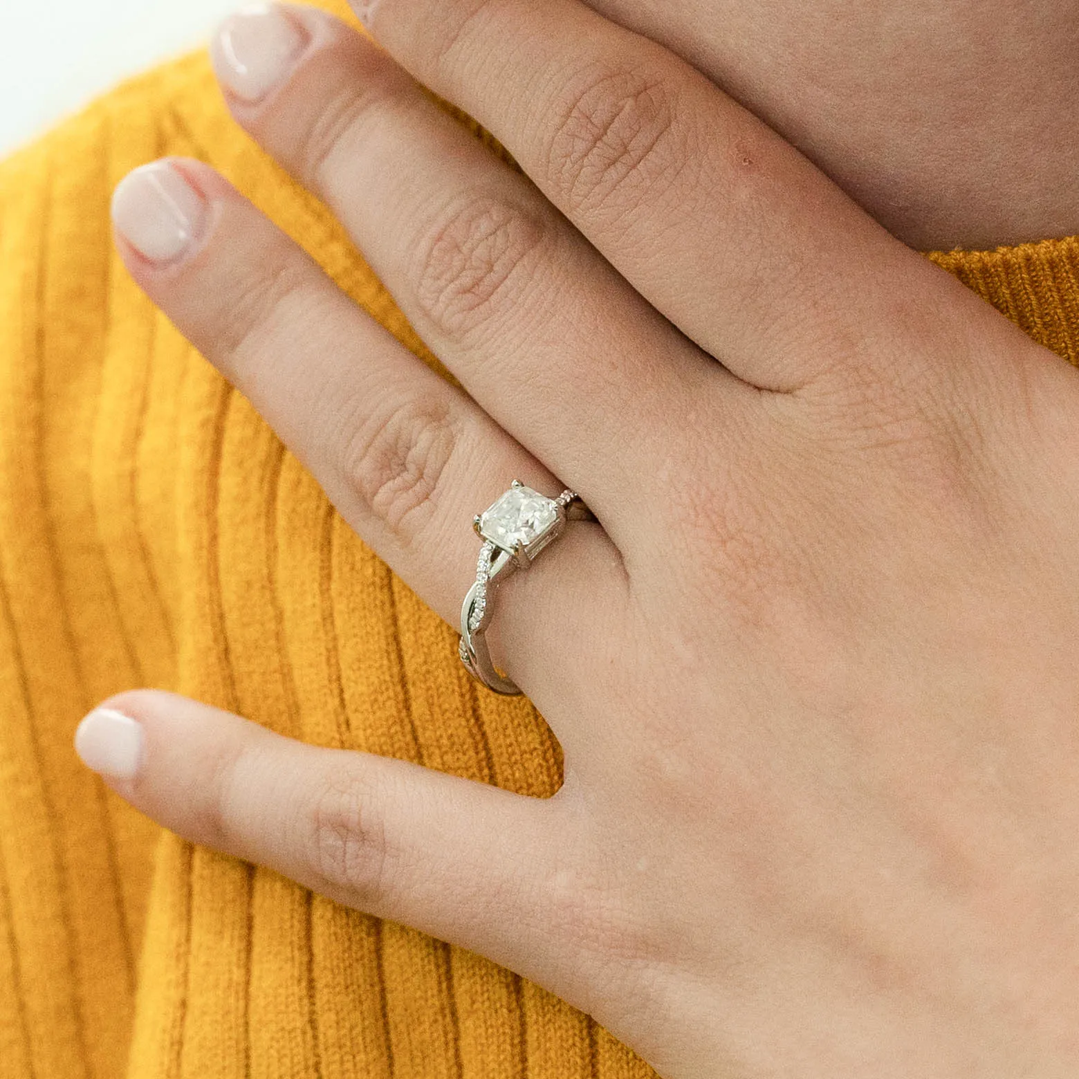 1.24 d.e.w cts Claudia Moissanite Ring