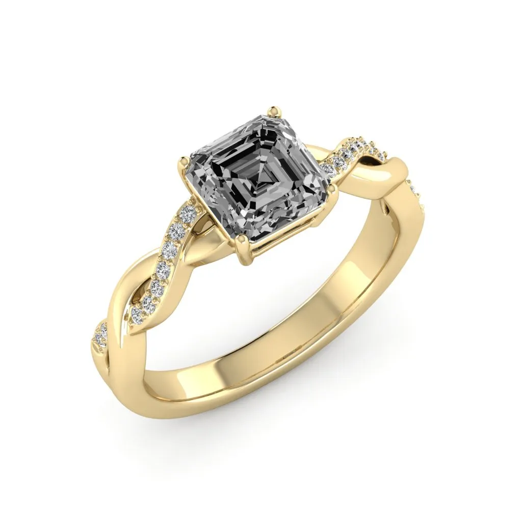 1.24 d.e.w cts Claudia Moissanite Ring