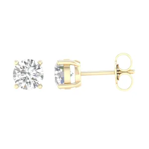 14K 1.25ct Diamond Solitaire Round-Earrings