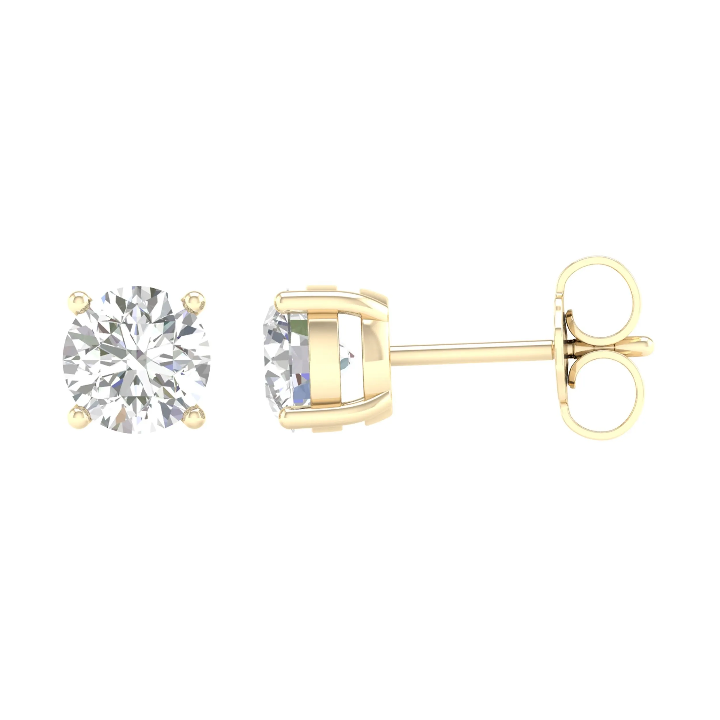 14K 1.25ct Diamond Solitaire Round-Earrings