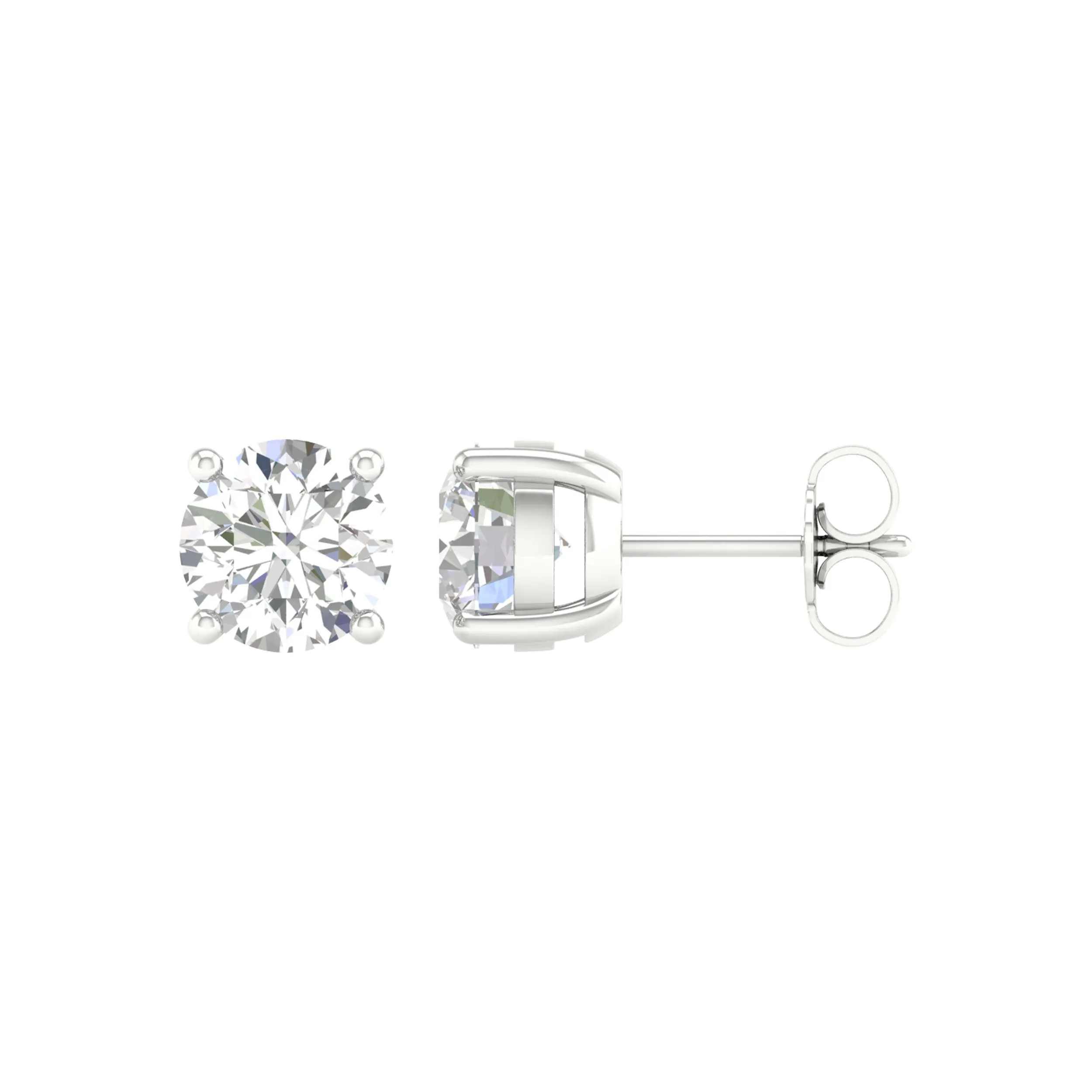 14K 1.25ct Diamond Solitaire Round-Earrings