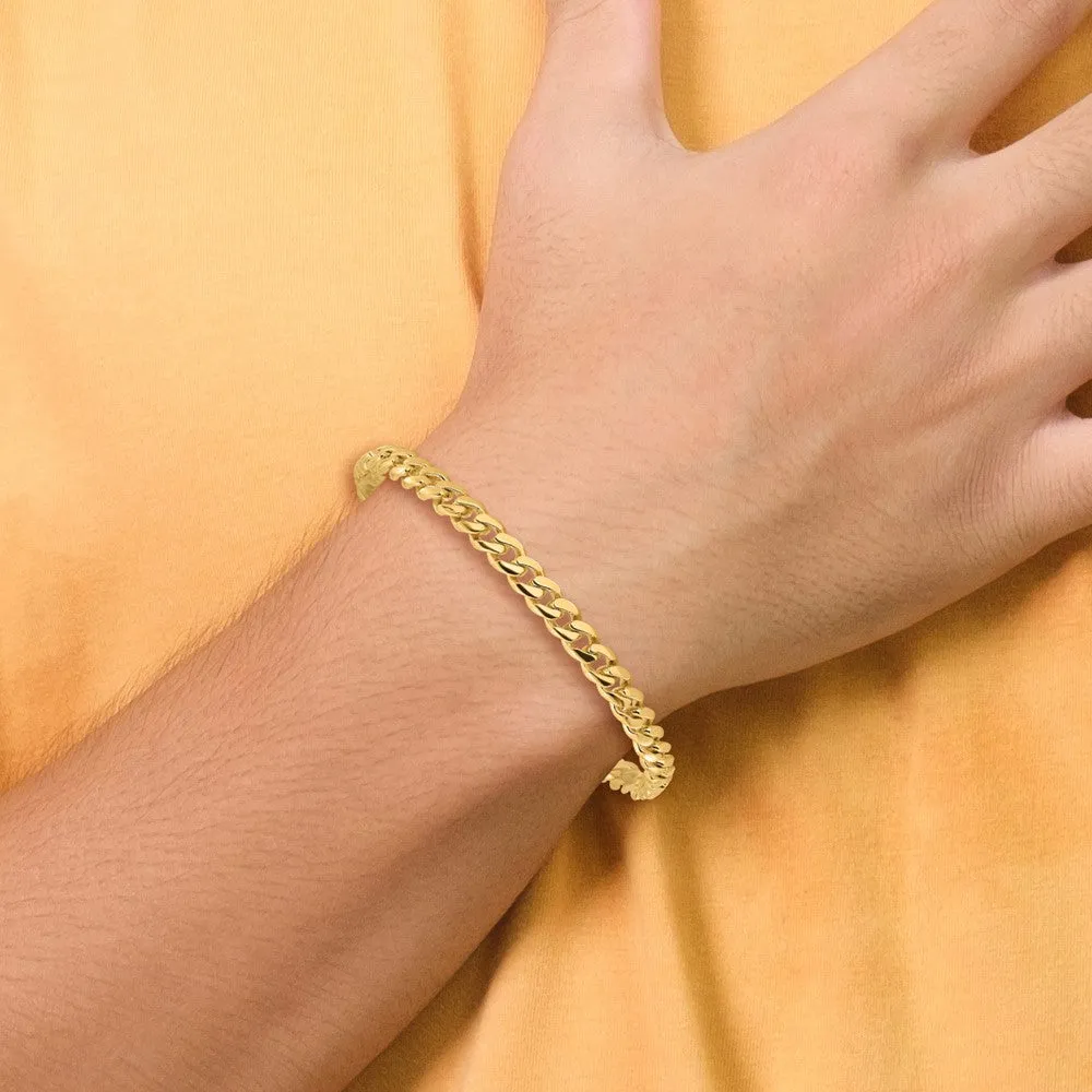 14K 8 inch 5.7mm Hand Polished Miami Cuban Link with Box Catch Clasp Bracelet