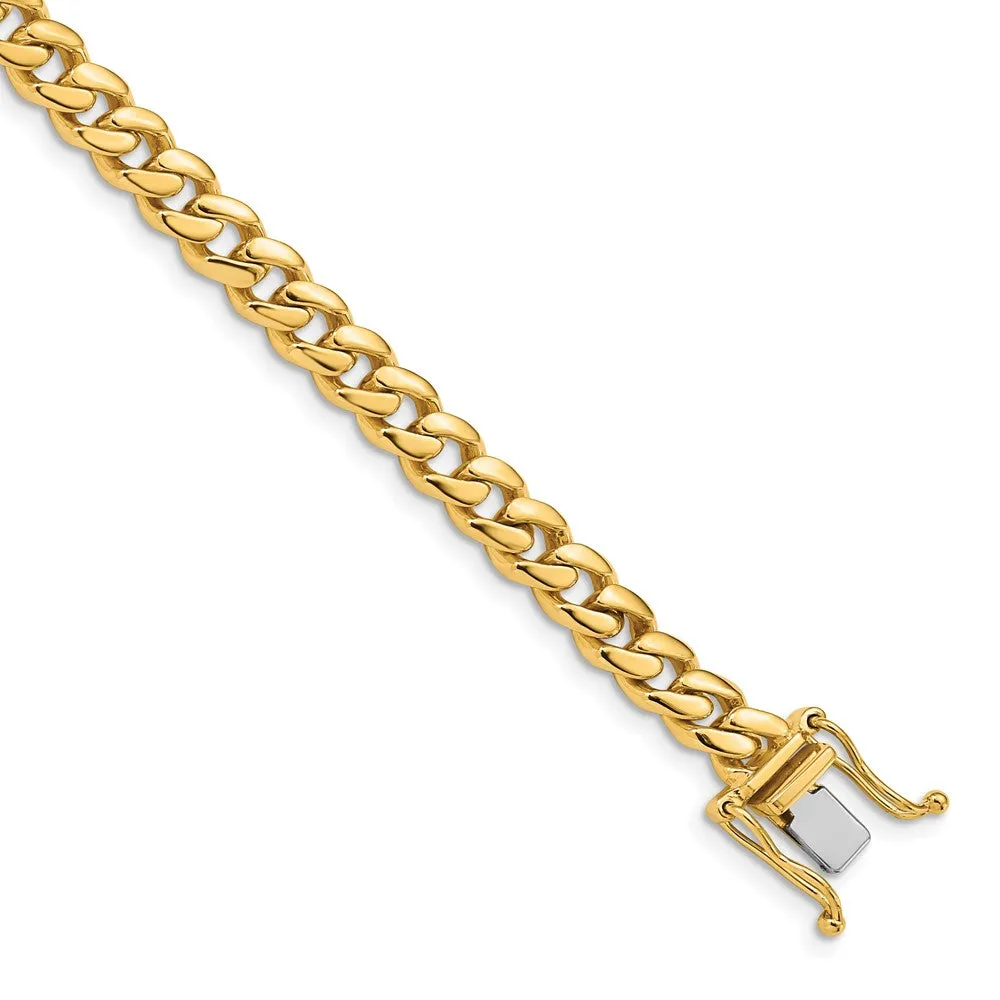 14K 8 inch 5.7mm Hand Polished Miami Cuban Link with Box Catch Clasp Bracelet