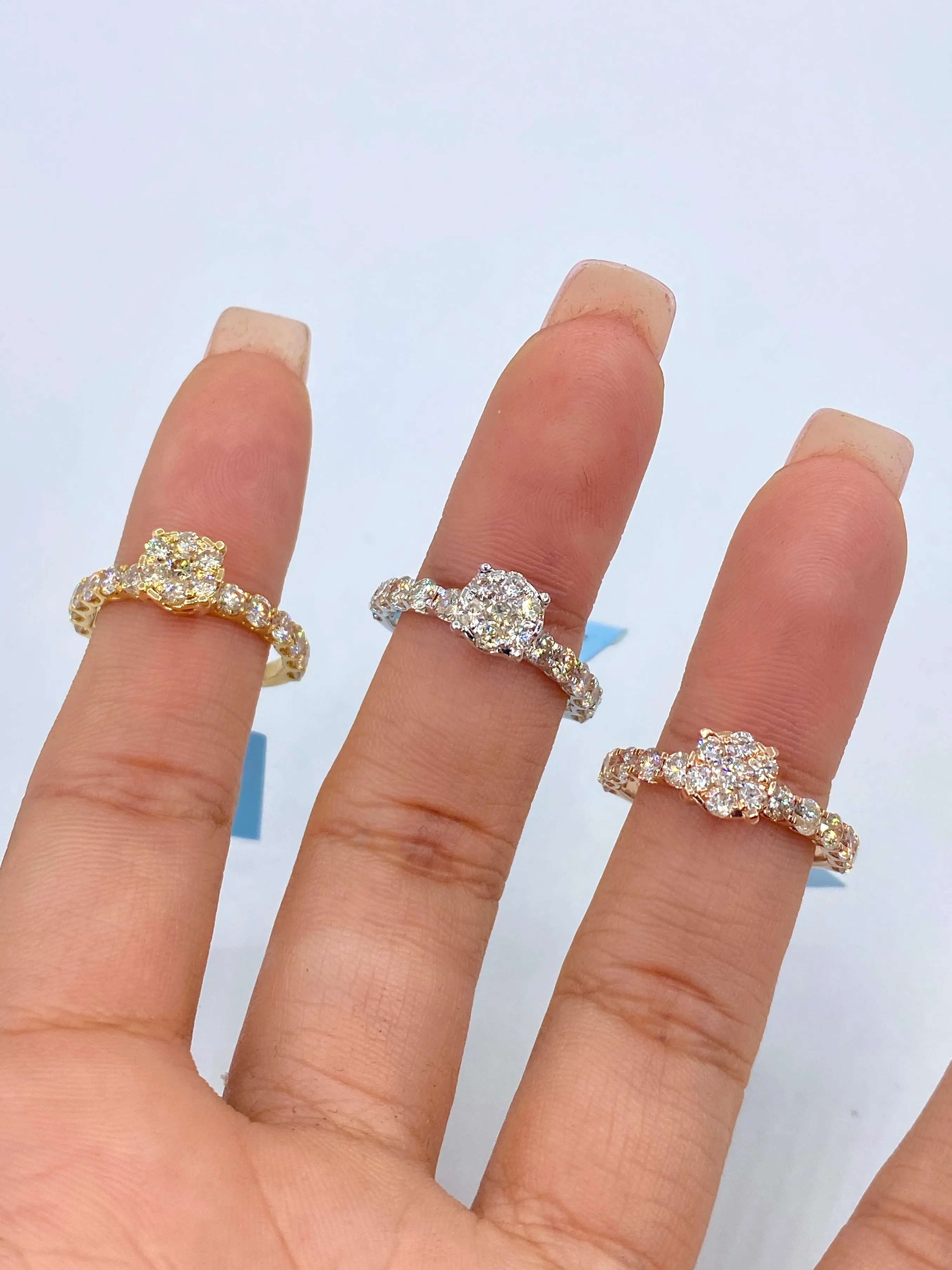 14k Circle One Row Engagement Ring