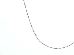 14k Darkened Necklace with Baguette Diamonds