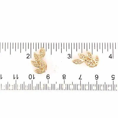 14K Diamond Climber Earrings Yellow Gold