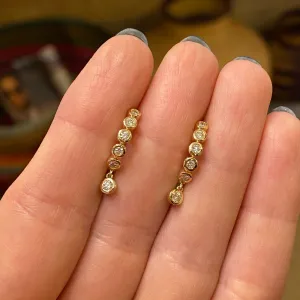 14K Gold & Diamond Dangle Earrings