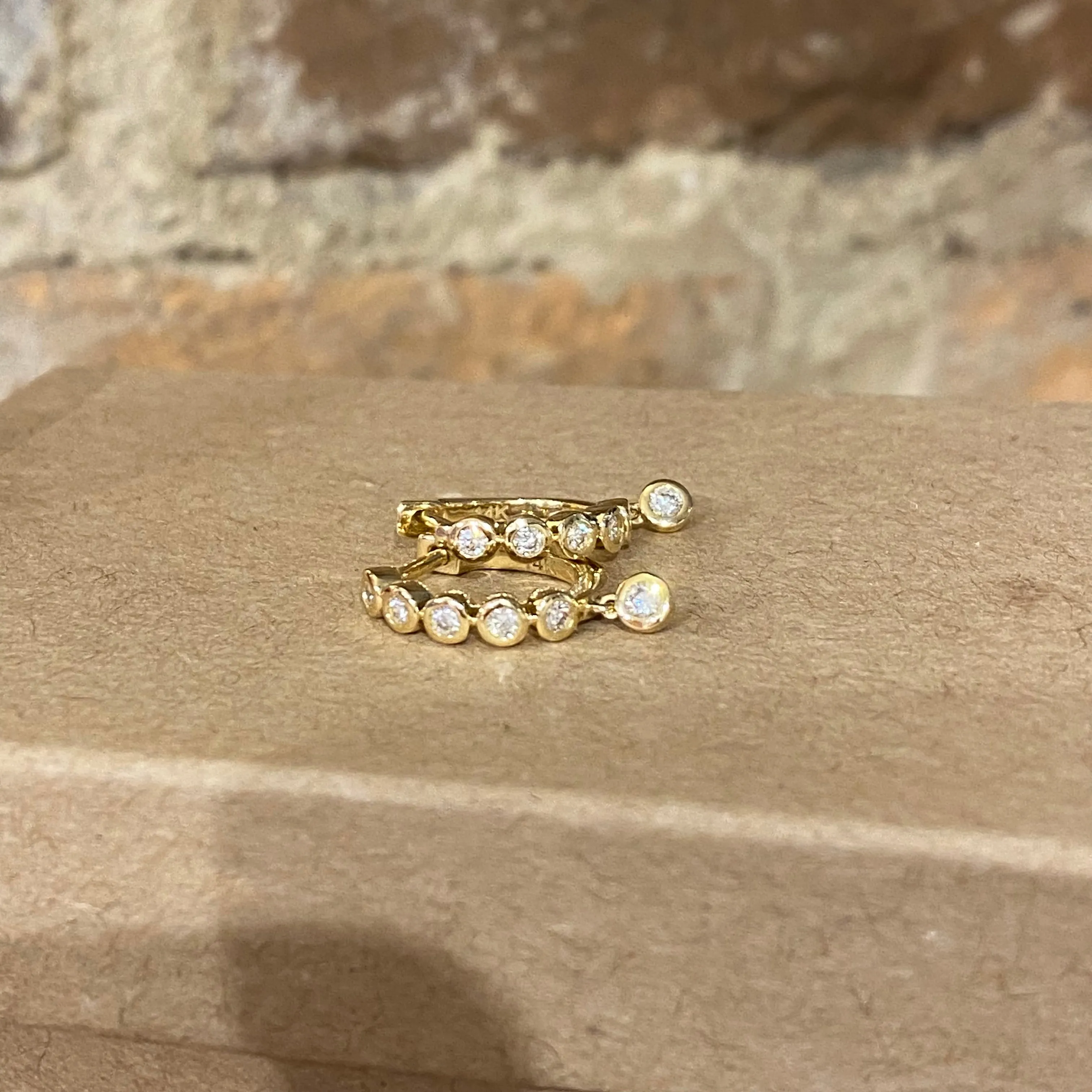 14K Gold & Diamond Dangle Earrings
