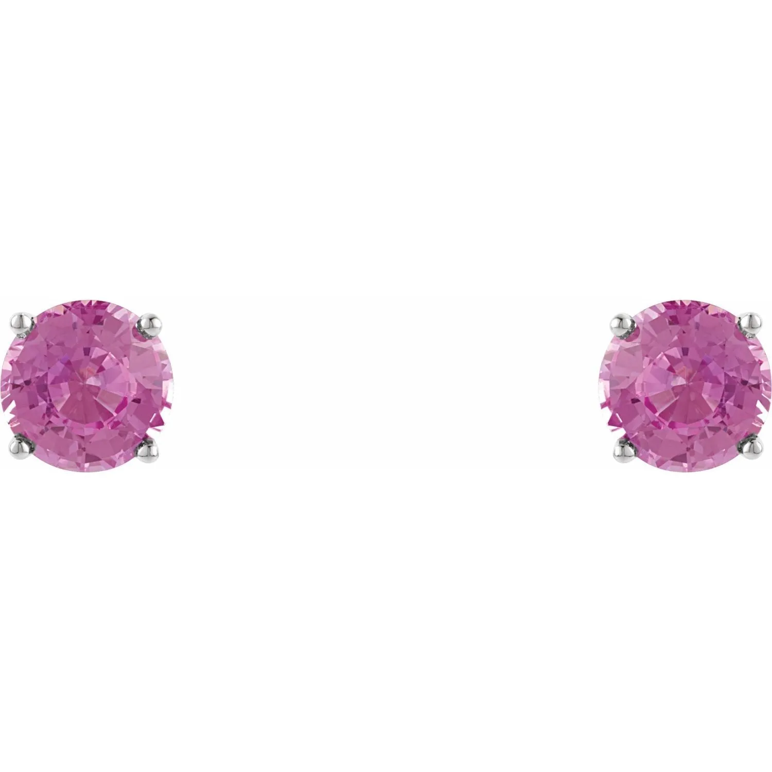 14K Gold Natural Pink Sapphire Stud Earrings