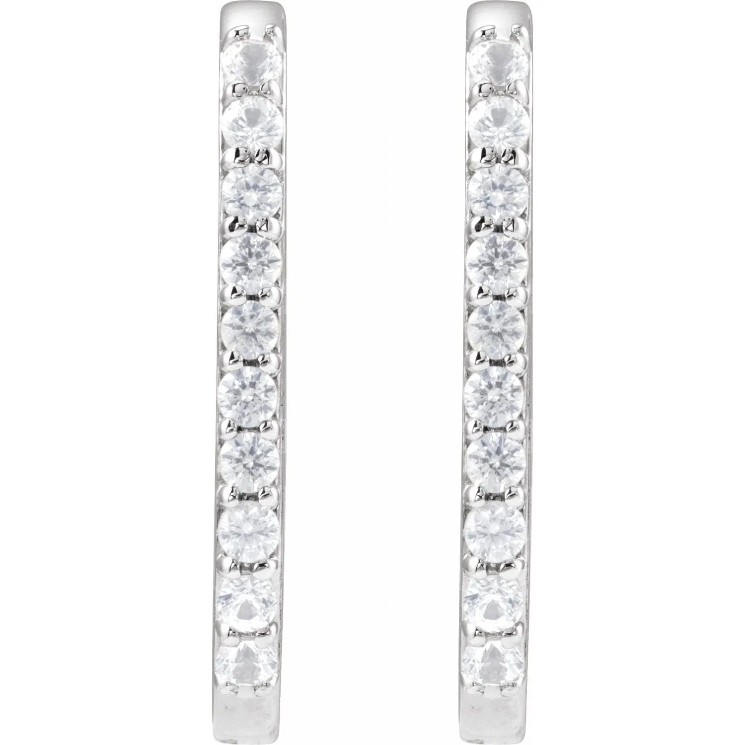 14K Gold Natural White Sapphire, London Blue Topaz, Mozambique Garnet, Tsavorite Garnet Hoop Earrings