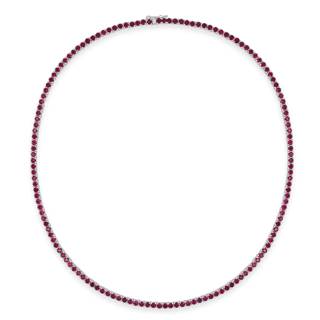 14K GOLD RUBY TENNIS NECKLACE