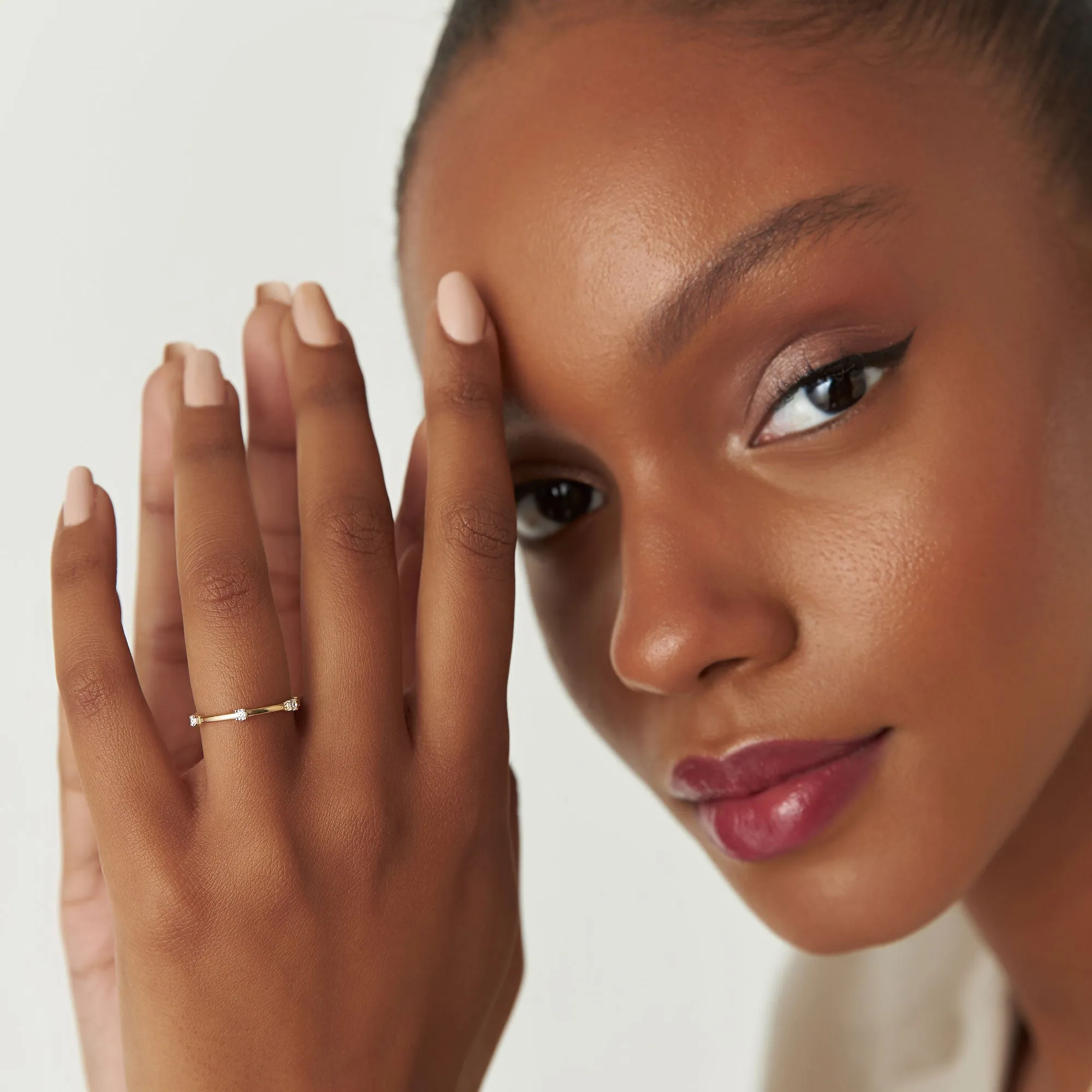 14k Prong Setting  Full Eternity Dainty Stacking Ring