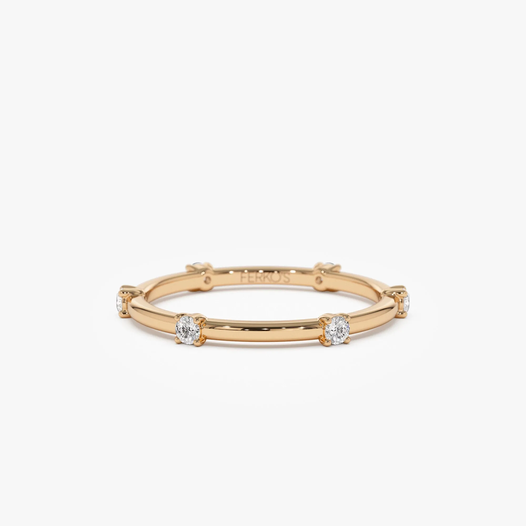 14k Prong Setting  Full Eternity Dainty Stacking Ring