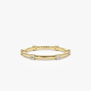 14k Prong Setting  Full Eternity Dainty Stacking Ring