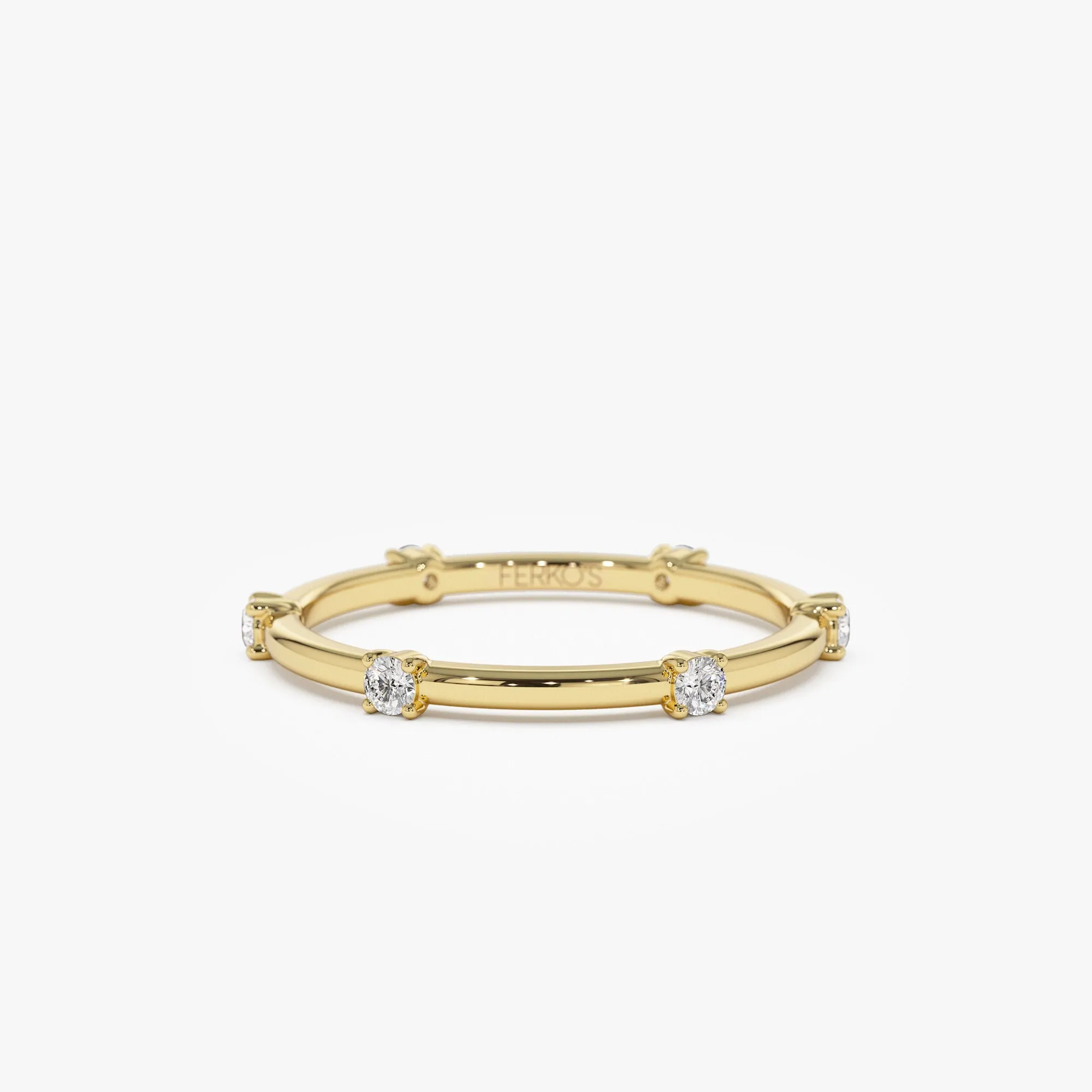 14k Prong Setting  Full Eternity Dainty Stacking Ring