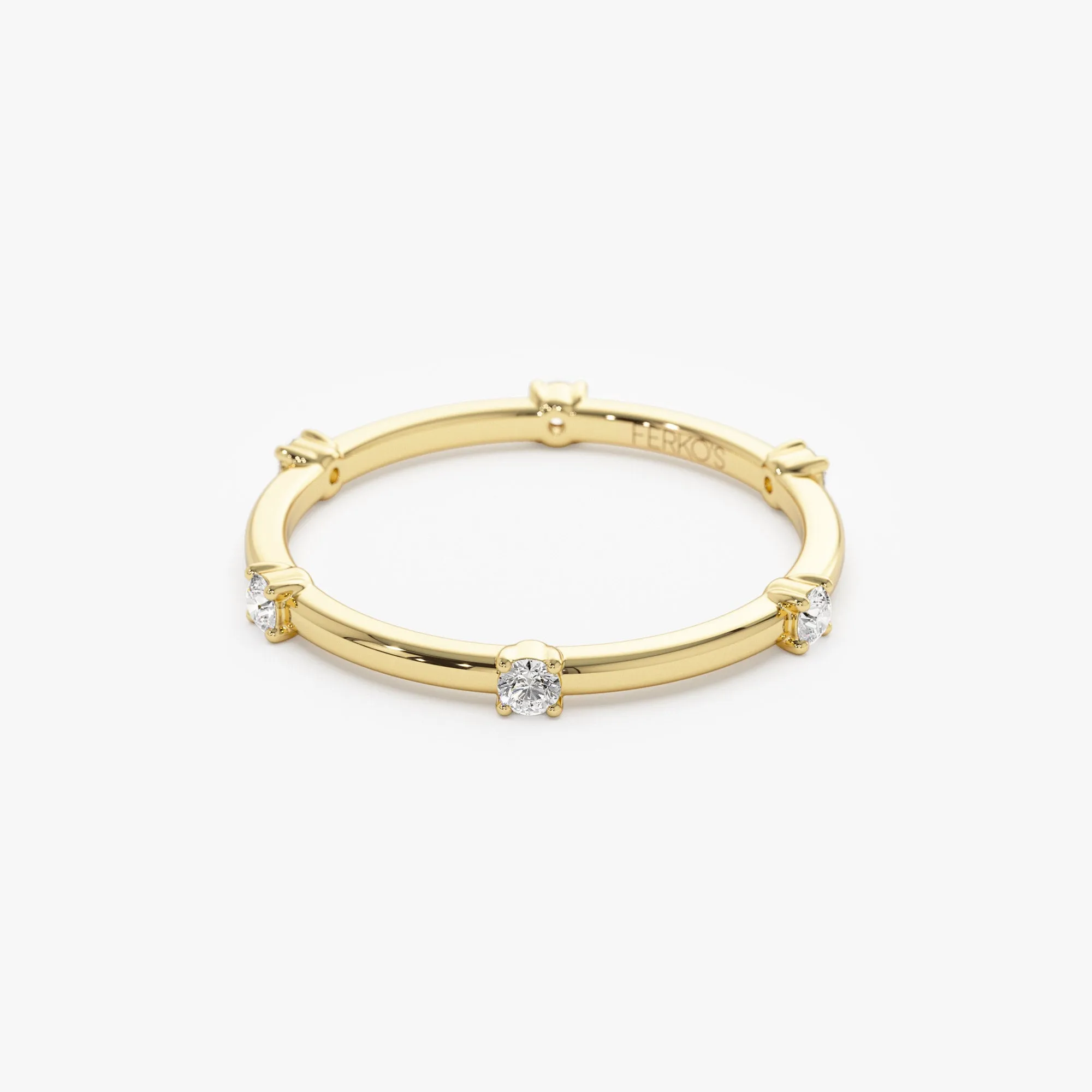 14k Prong Setting  Full Eternity Dainty Stacking Ring