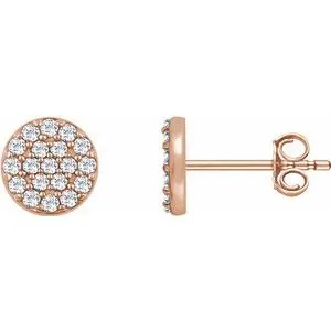 14K Rose 1/3 CTW Diamond Cluster Earrings