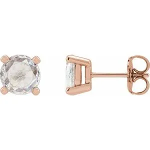 14K Rose 1/4 CTW Rose-Cut Natural Diamond Stud Earrings