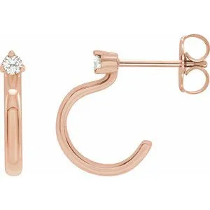 14K Rose 1/5 CTW Natural Diamond Hoop Earring