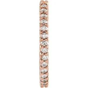 14K Rose 18 mm 1/4 CTW Natural Diamond Huggie Hoop Earring