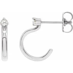 14K White 1/5 CTW Natural Diamond Hoop Earring