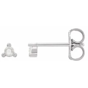 14K White 1/8 CTW Rose-Cut Natural Diamond Earrings