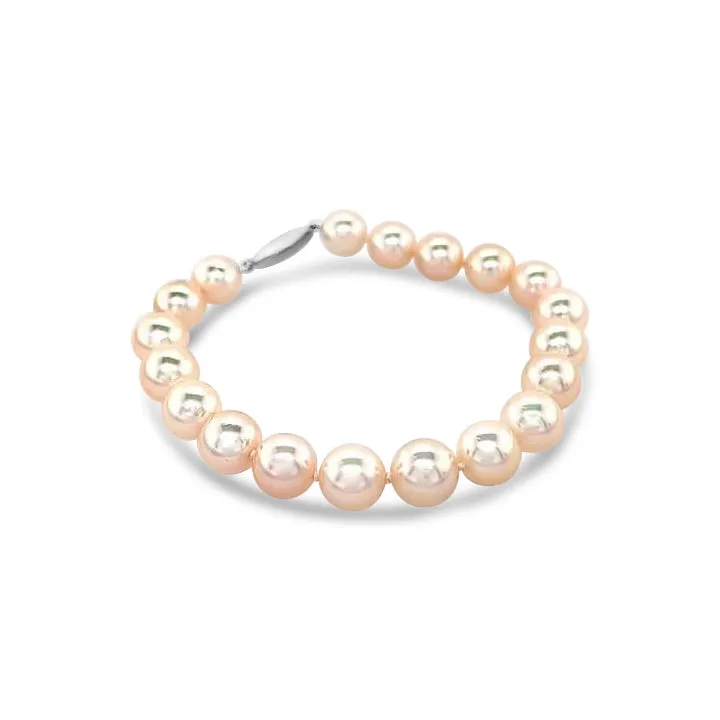 14K White Gold Akoya Pearl Bracelet