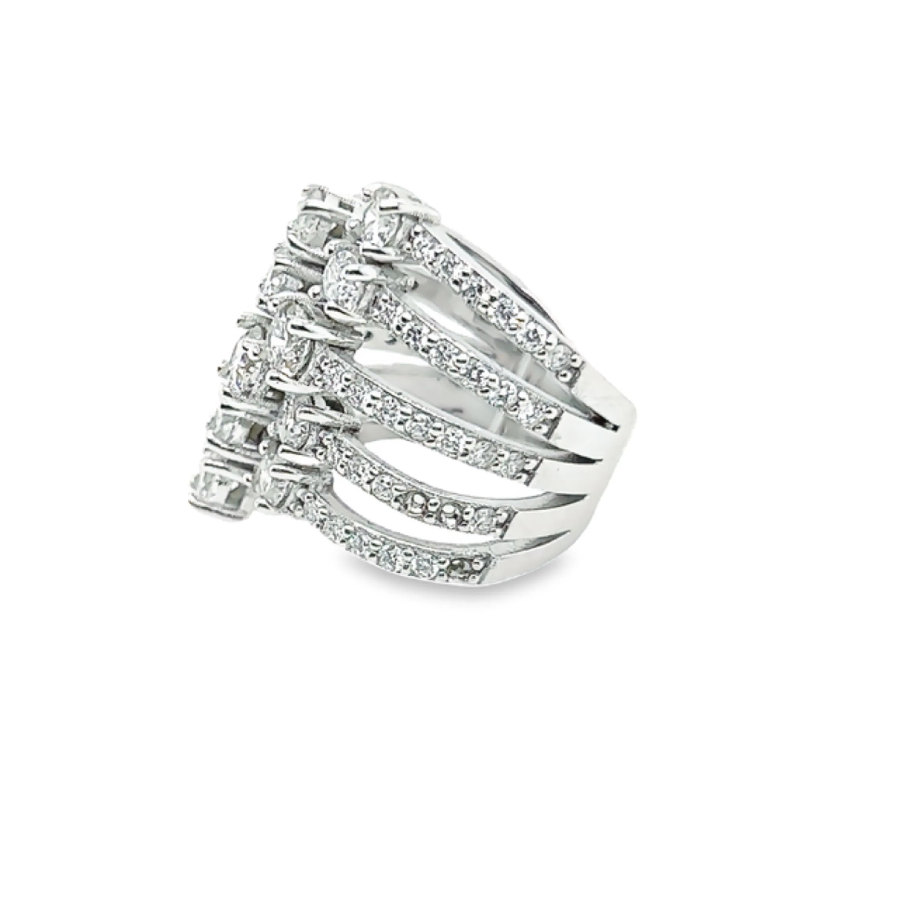 14K White Gold Diamond Ring 2.75c